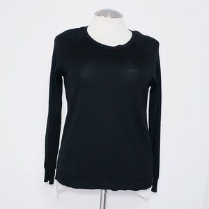 Calvin Klein Black and Cream Long Sleeved Sweater